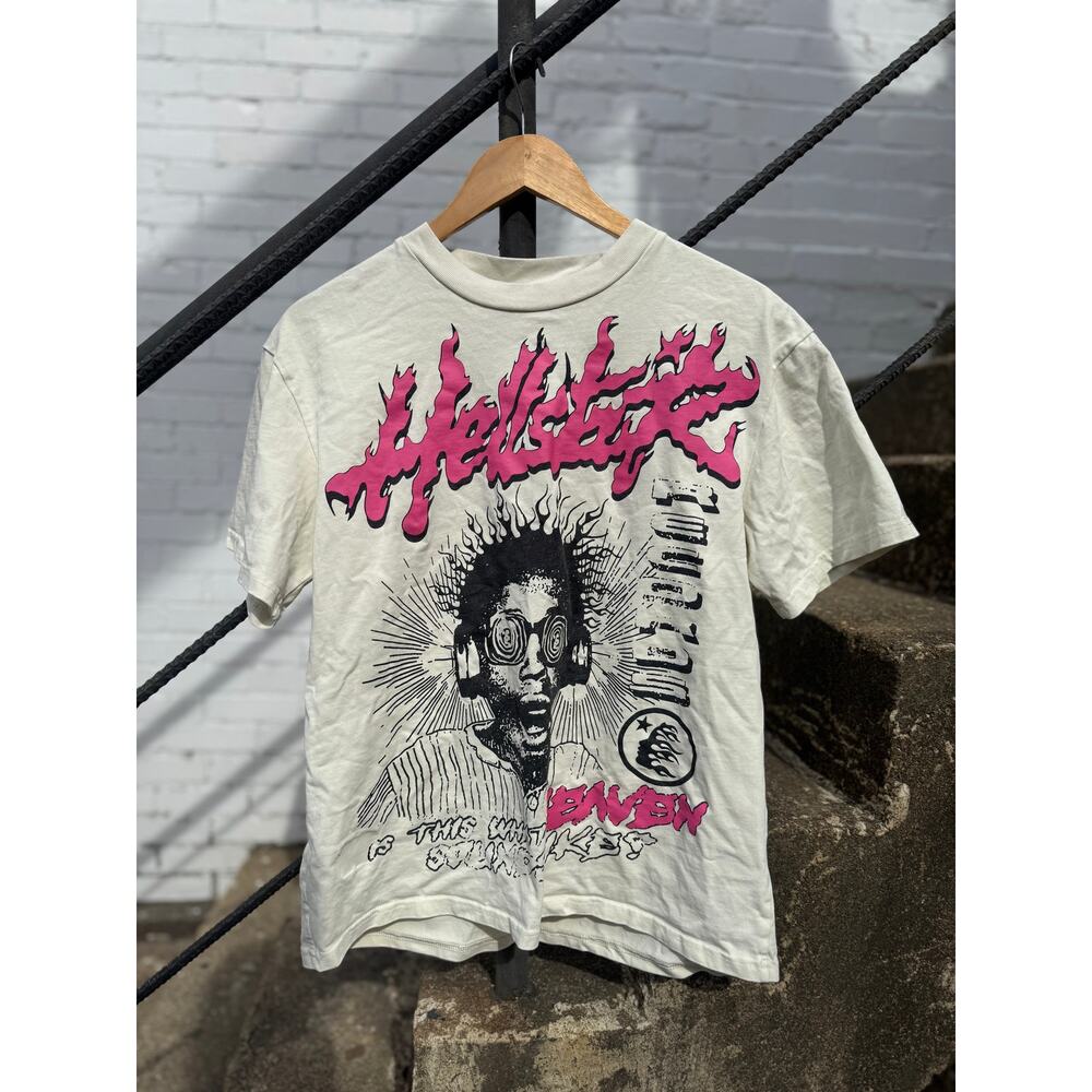 Hellstar Records Cream Graphic Tee Size S